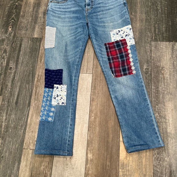 Johnny Was Amelia Boyfriend Floral Patchwork Jeans 27 Mid Rise Relaxed Fit - Picture 5 of 12